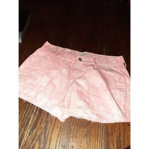Size 2 Old Navy The Diva Pink Denim Blue Jean Cut Off Shorts Cotton Raw Hem